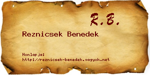 Reznicsek Benedek névjegykártya