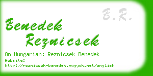 benedek reznicsek business card